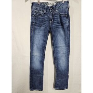 Ariat Real Jeans Womens 26R Blue Low Rise Boot Cut Stretch Denim Western Rodeo